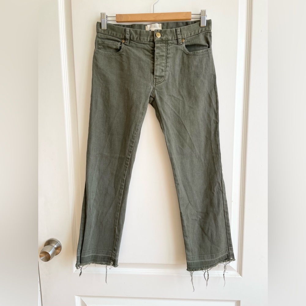 Nili Lotan Cotton Jeans Straight Leg Raw Hem Cropped Size 0 XS Made in USA